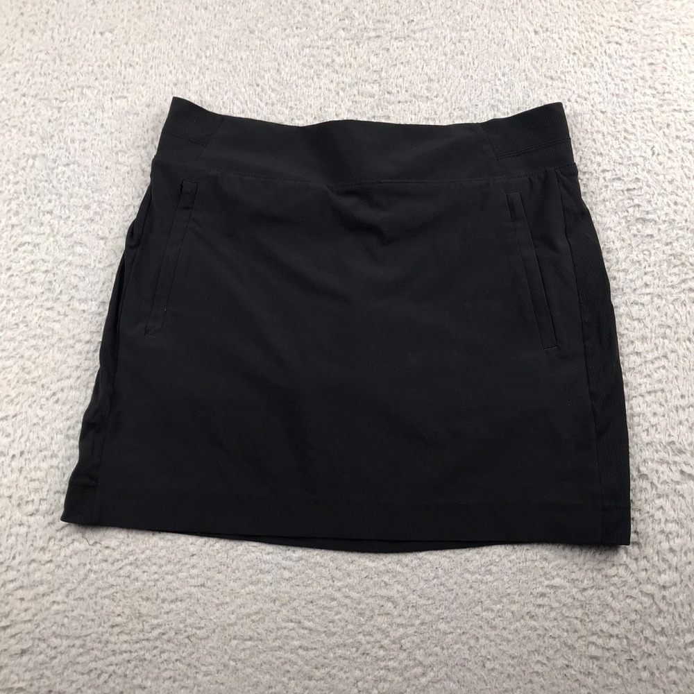 Athleta Brooklyn 16" Skort Womens 10 Black Performance Lined Tennis Pickleball